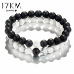17KM Fashion Natural Stone Distance Bracelets For Women Men Classic Black and White Charm Beads Yoga Bracelet & Bangles Jewelry
