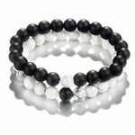 17KM Fashion Natural Stone Distance Bracelets For Women Men Classic Black and White Charm Beads Yoga Bracelet & Bangles Jewelry