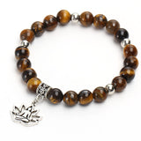 Tiger Eye Natural Stones Flower Beaded Bracelets For Women Men Boho Friendship Animal Bead Yoga Bracelets & Bangles 2018 New